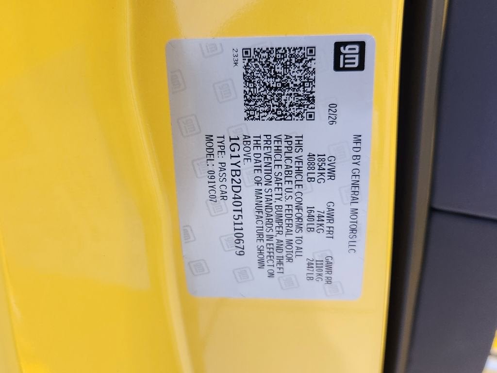 2026 Chevrolet Corvette Stingray 2LT