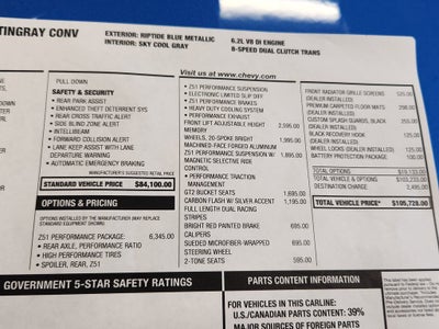 2026 Chevrolet Corvette Stingray 2LT