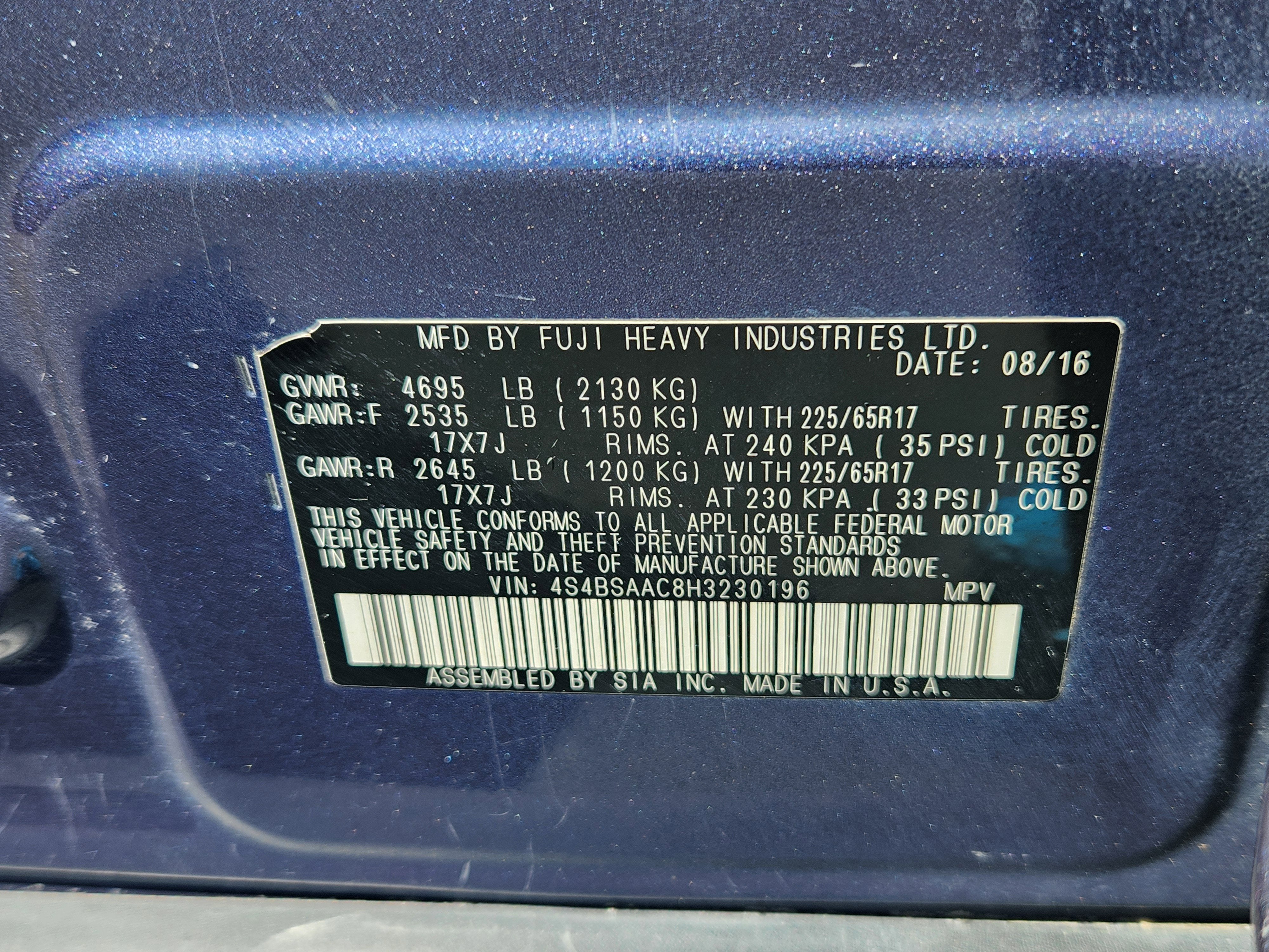 2017 Subaru Outback 2.5i