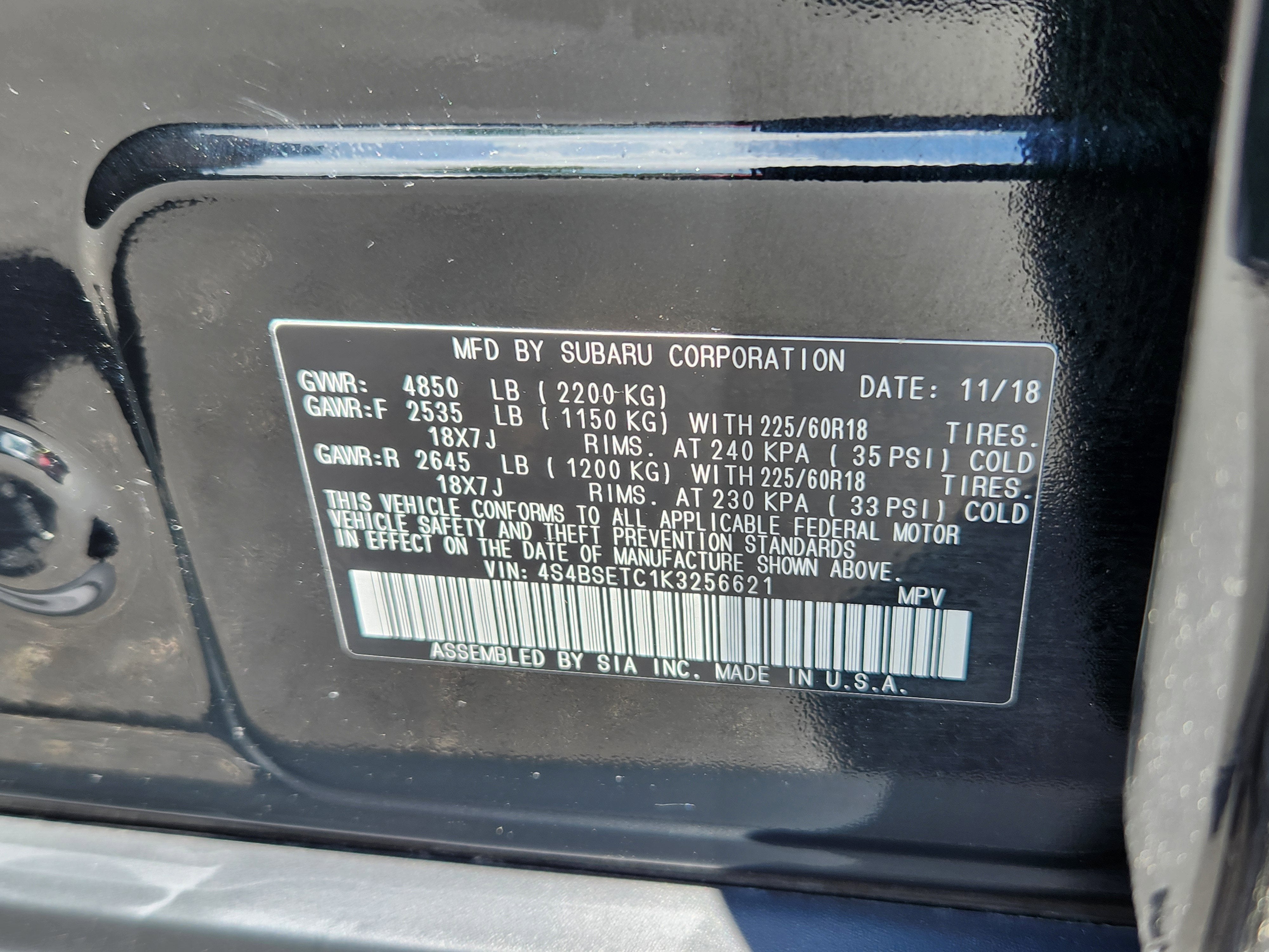 2019 Subaru Outback 3.6R Touring