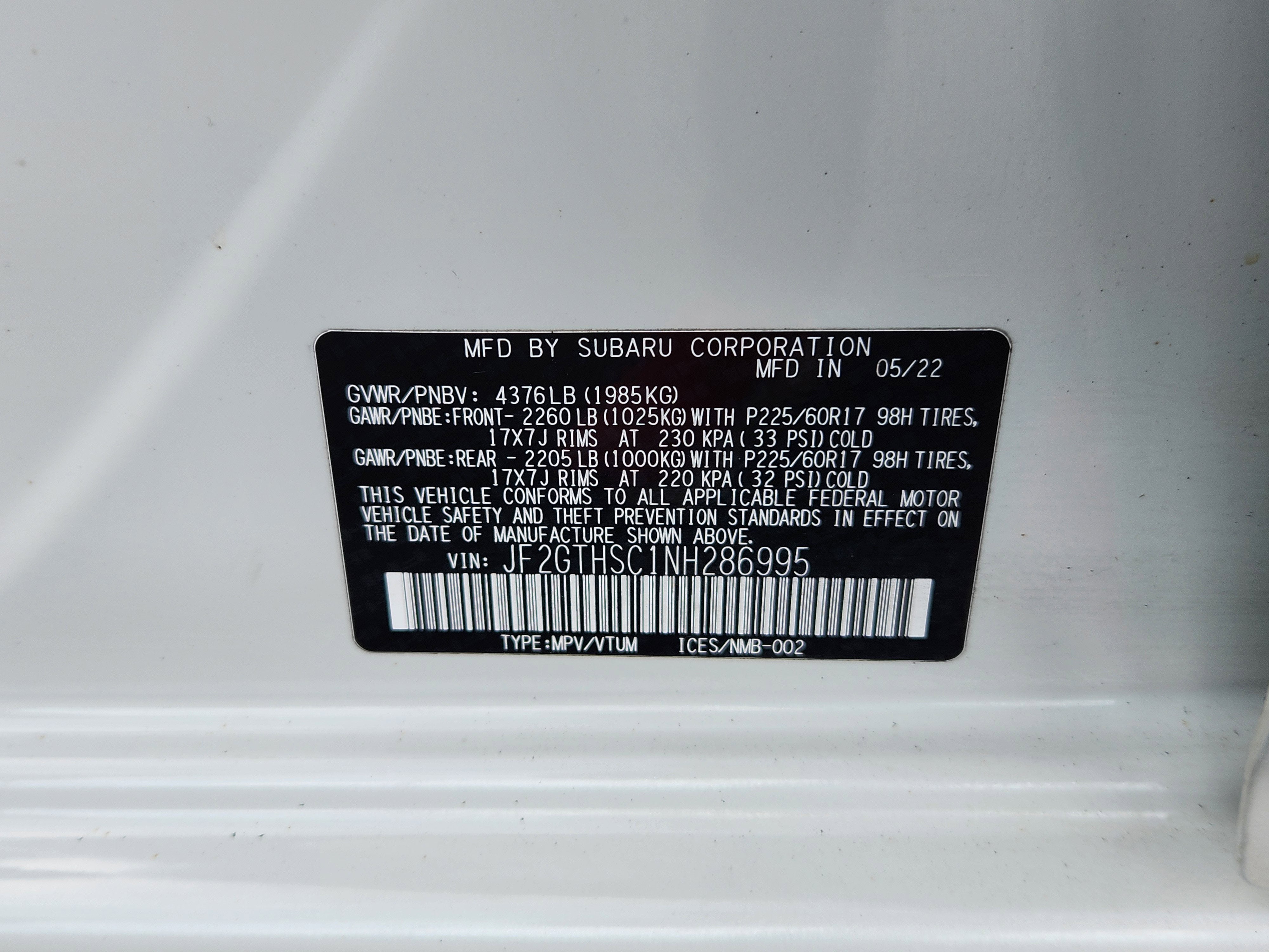 2022 Subaru Crosstrek Sport