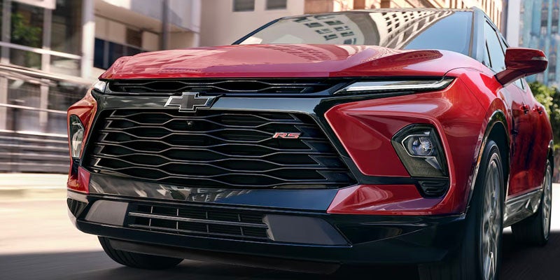 Close up of front end of 2025 Chevy Blazer